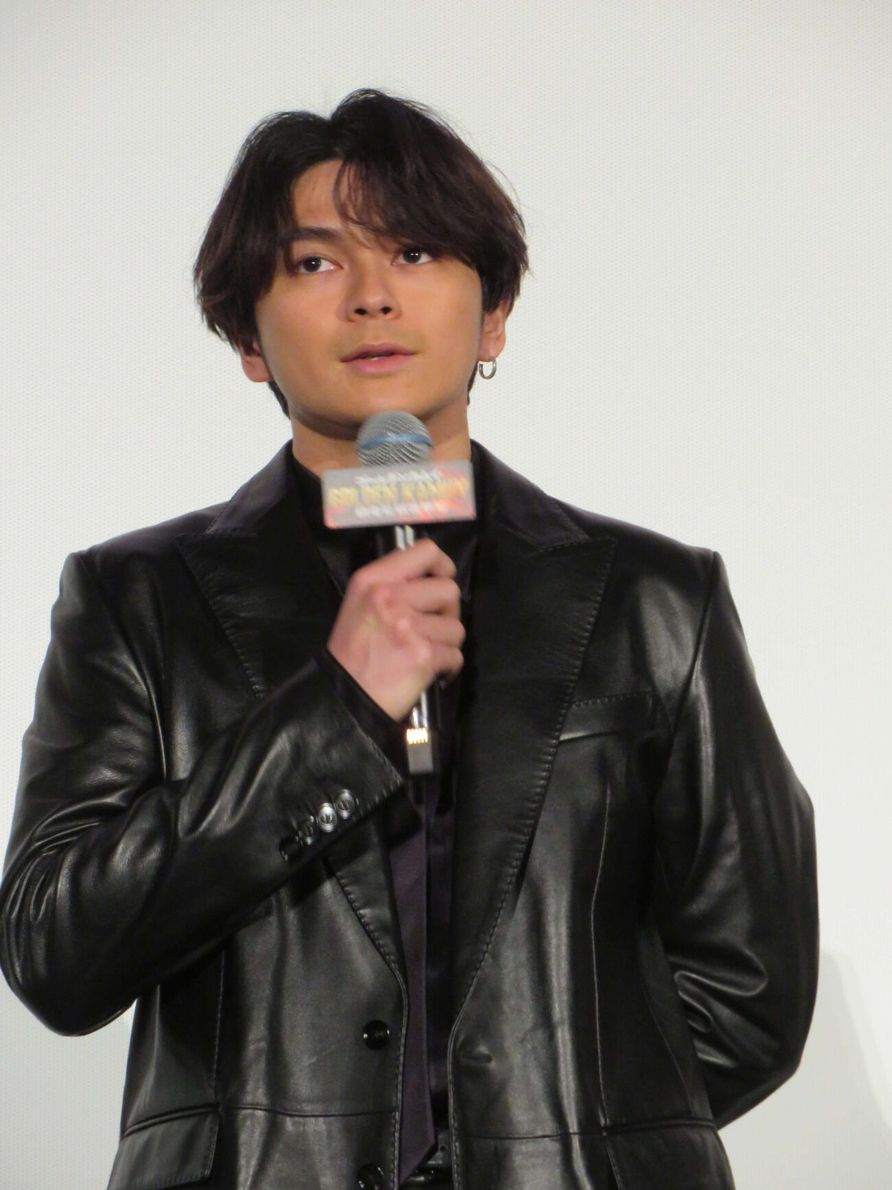 映画「ゴールデンカムイ　網走監獄襲撃編」公開記念舞台あいさつに登壇した眞栄田郷敦（撮影・村上幸将）