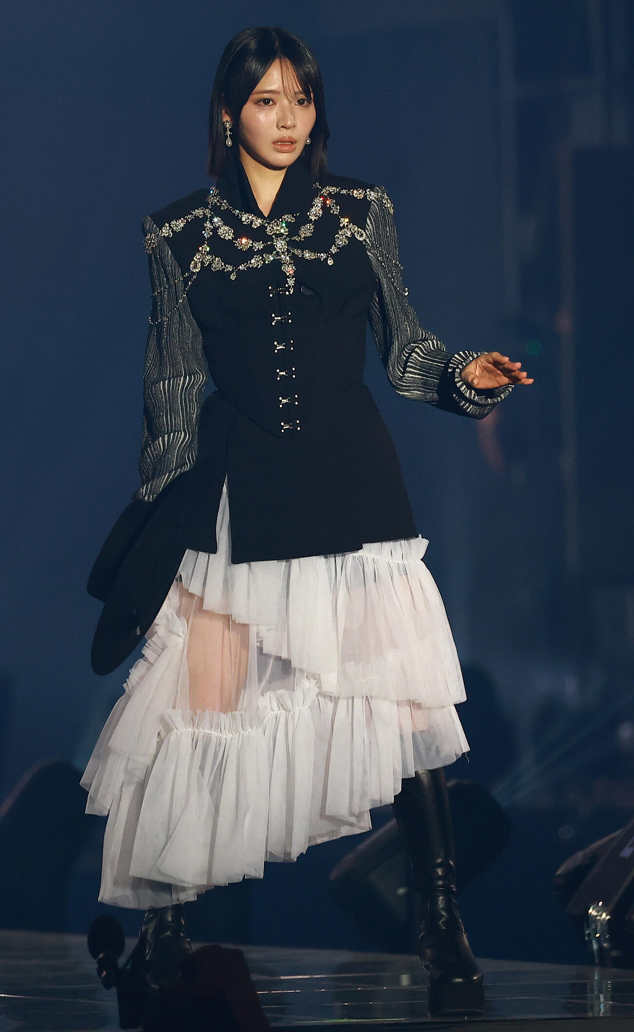 「CREATEs presents IDOL RUNWAY COLLECTION 2026 Supported by TGC」に登場したFRUITS ZIPPERの鎮西寿々歌（撮影・野上伸悟）