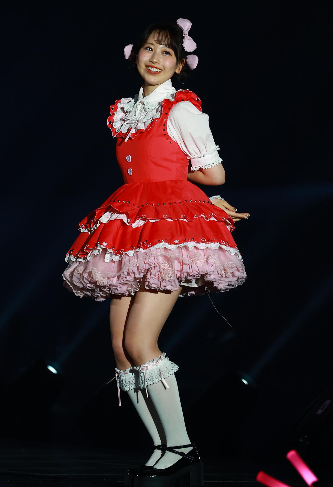 「CREATEs presents IDOL RUNWAY COLLECTION 2026 Supported by TGC」に登場したFRUITS ZIPPERの松本かれん（撮影・野上伸悟）