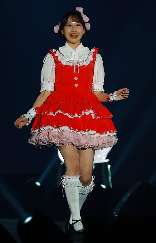 「CREATEs presents IDOL RUNWAY COLLECTION 2026 Supported by TGC」に登場したFRUITS ZIPPERの松本かれん（撮影・野上伸悟）