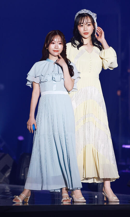 「CREATEs presents IDOL RUNWAY COLLECTION 2026 Supported by TGC」に登場したPocochaのゆかにゃん（左）と内田祭莉（撮影・野上伸悟）