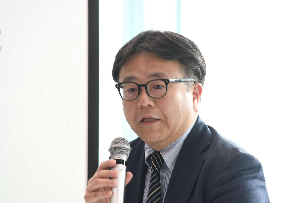 番組改編会見に出席した読売テレビの田中雅博コンテンツセンター長（撮影・阪口孝志