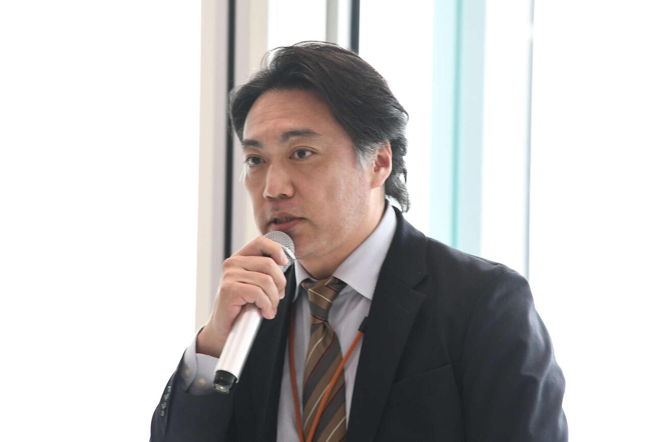 番組改編会見に出席した読売テレビの福田幸蔵コンテンツ戦略部長（撮影・阪口孝志）
