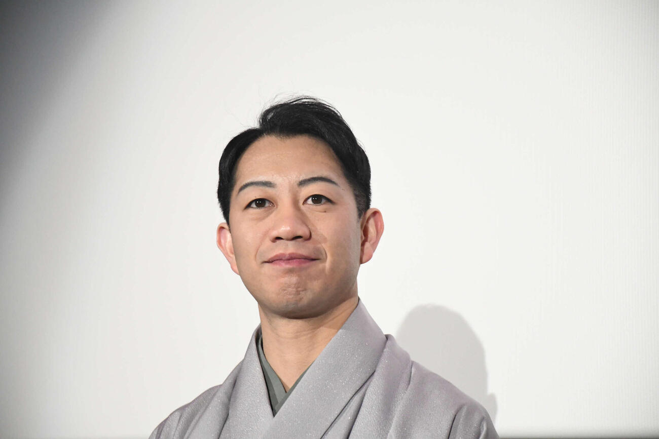 シネマ歌舞伎「曽根崎心中」の舞台あいさつ付き完成披露上映会に出席した中村壱太郎（撮影・阪口孝志）