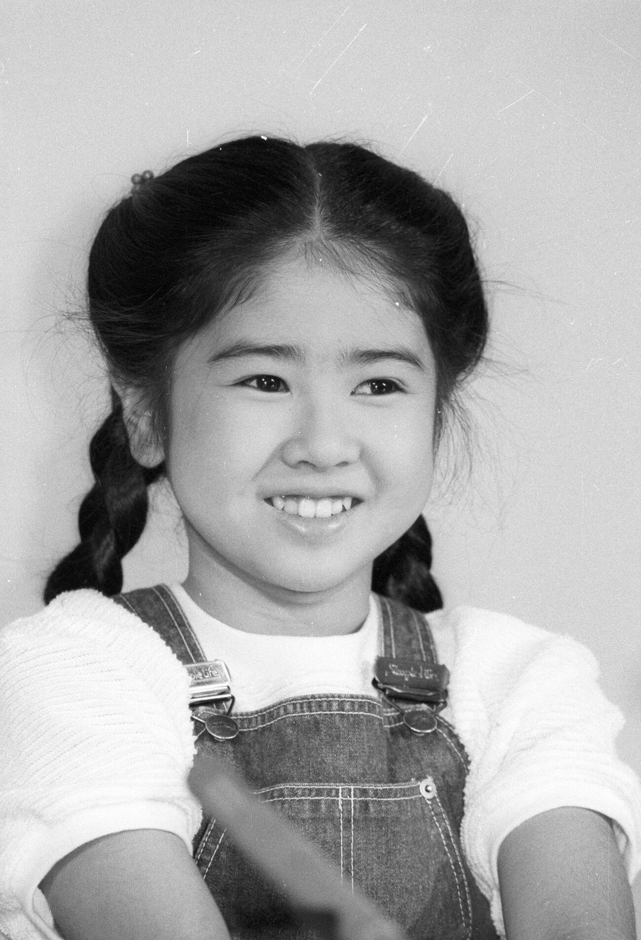 NHK連続テレビ小説「おしん」　谷村しん（幼少期）を演じた小林綾子）（1983年撮影）