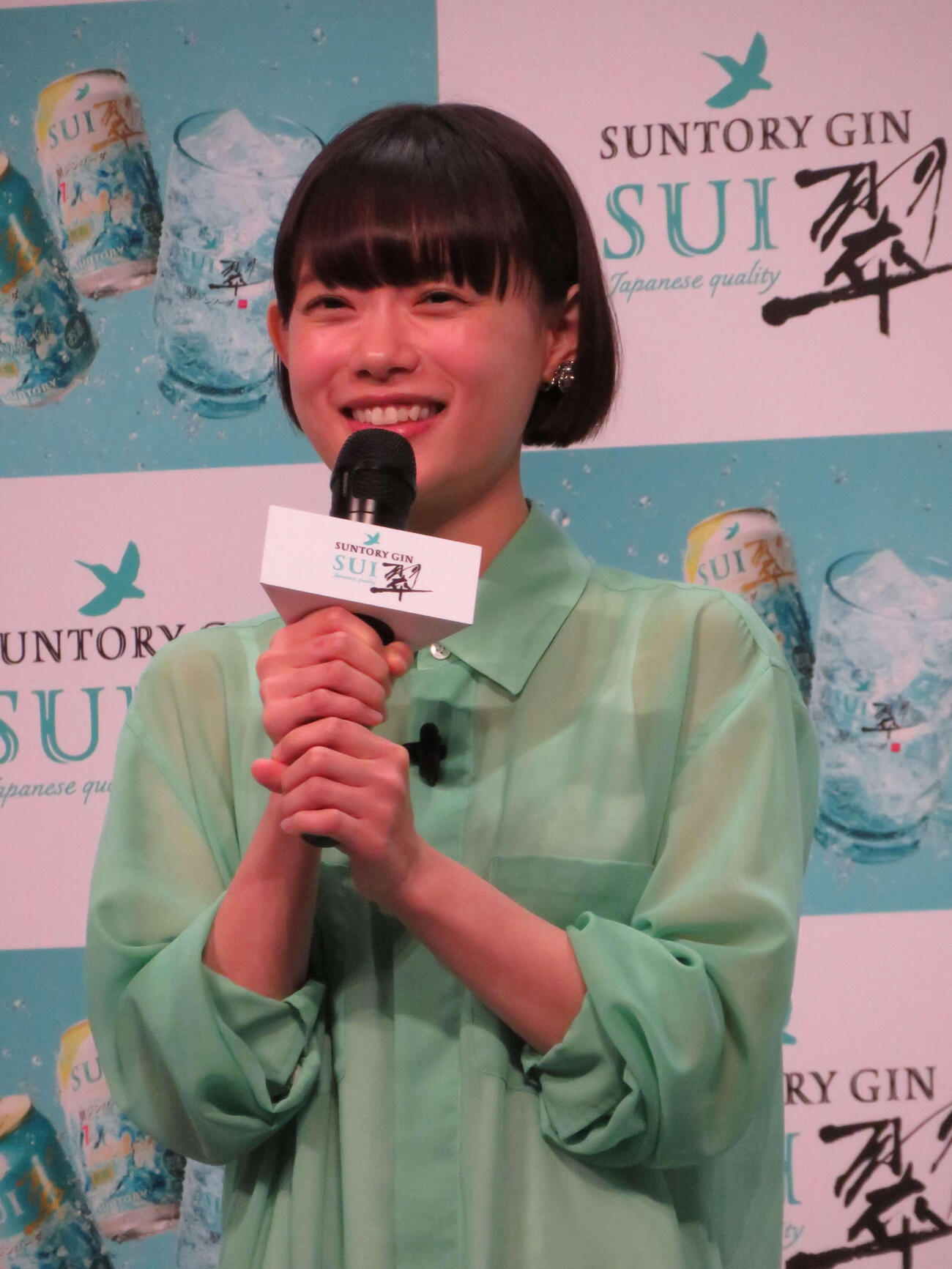 サントリージン「翠（SUI）」新CM発表会に出席した杉咲花（撮影・村上幸将）
