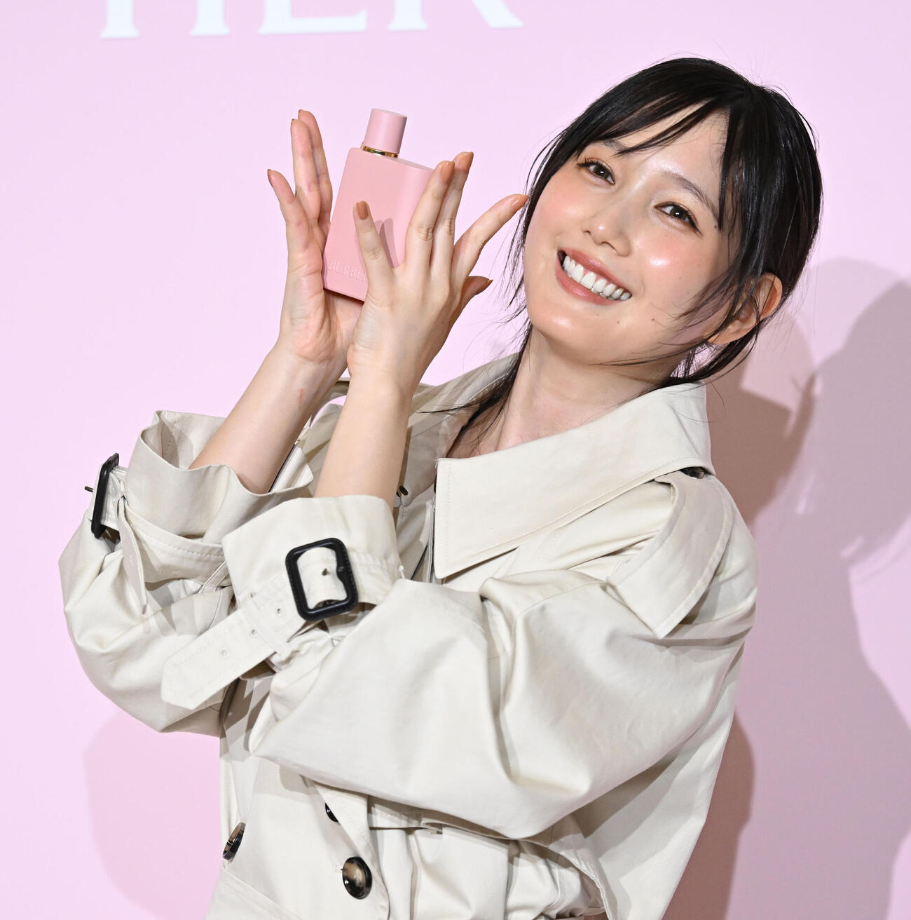 「バーバリービューティ」の新製品発表イベントに登場した本田翼（撮影・千葉一成）