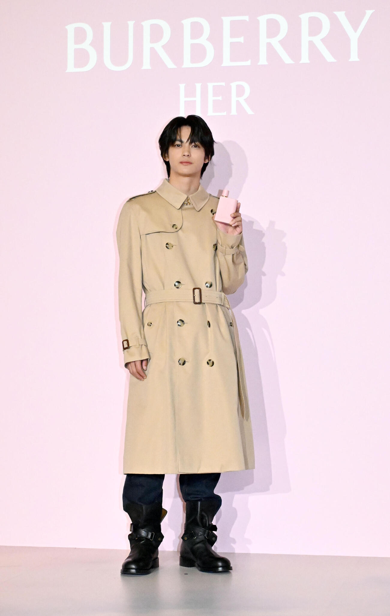 「バーバリービューティ」の新製品発表イベントに登場した神尾楓珠（撮影・千葉一成）
