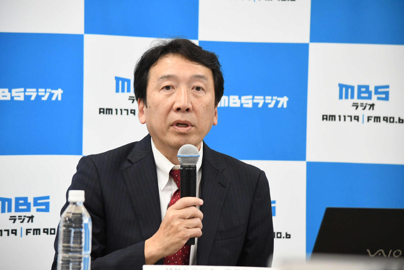 MBSラジオの田中良樹常務取締役（撮影・阪口孝志）