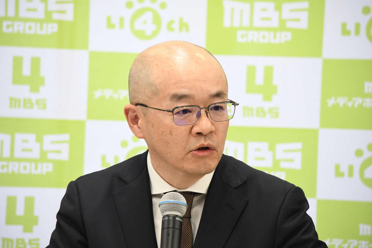 MBSテレビの八木航平総合編成部長（撮影・阪口孝志）