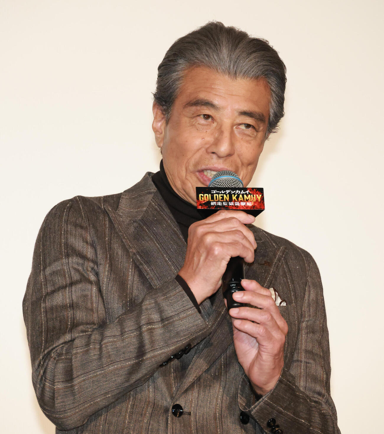 映画「ゴールデンカムイ網走監獄襲撃編」大ヒット御礼舞台あいさつを行った舘ひろし（撮影・中島郁夫）