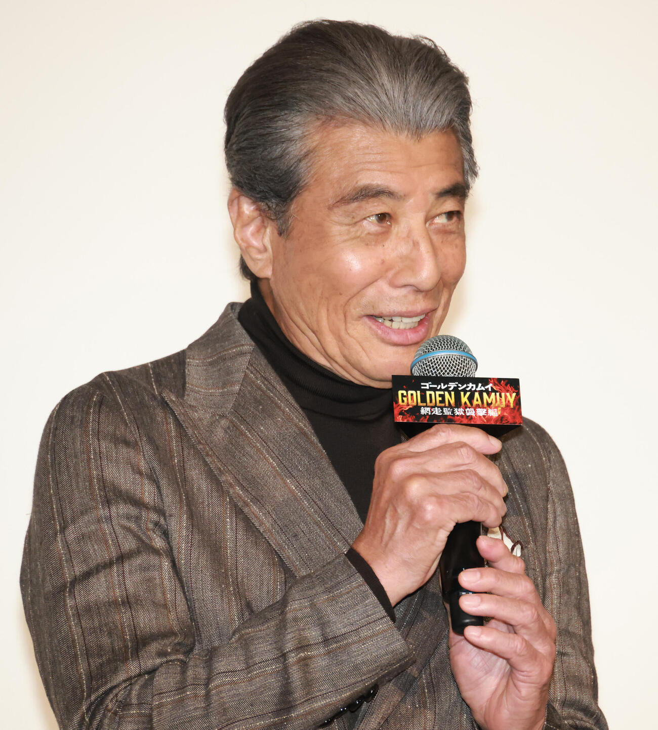 映画「ゴールデンカムイ網走監獄襲撃編」大ヒット御礼舞台あいさつを行った舘ひろし（撮影・中島郁夫）