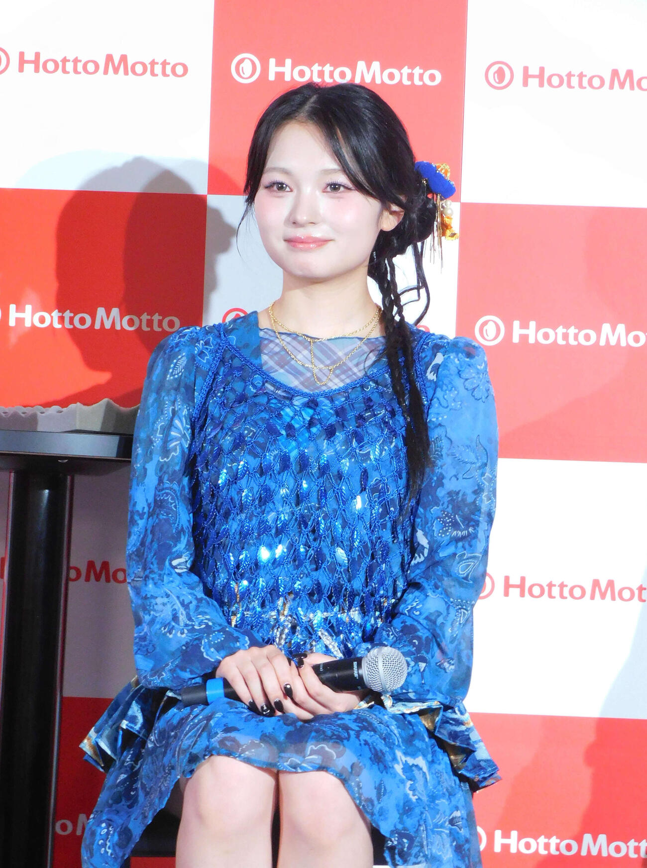 ほっともっと新CM発表会に登壇したCANDY TUNE桐原美月（撮影・寺本吏輝）
