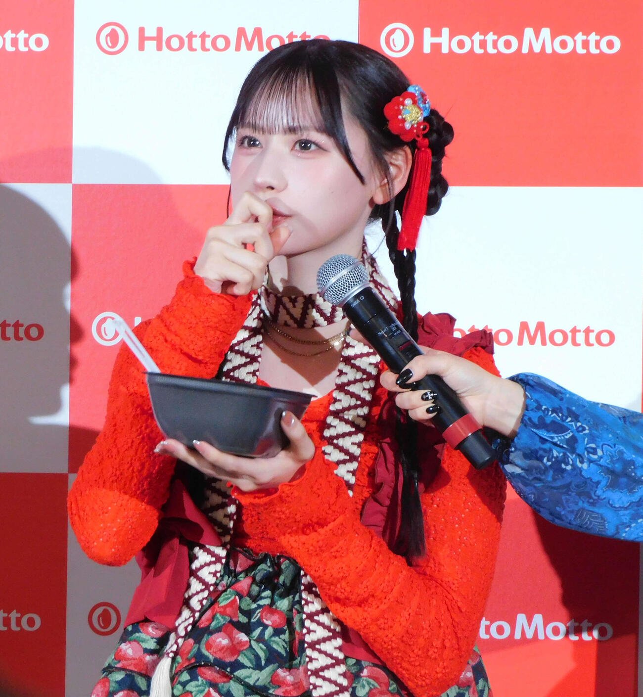 ほっともっと新CM発表会に登壇したCANDY TUNE立花琴未（撮影・寺本吏輝）