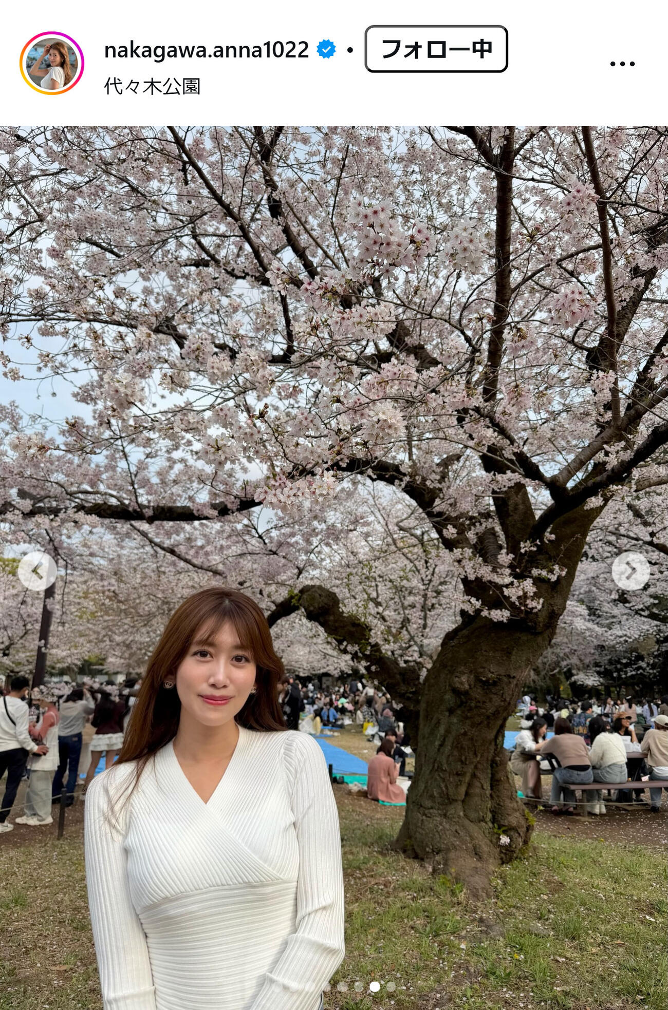 中川安奈のインスタグラムから