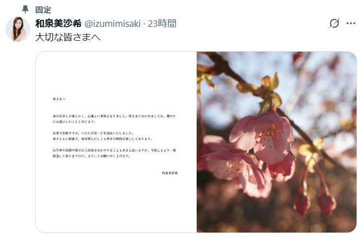和泉美沙希のXから