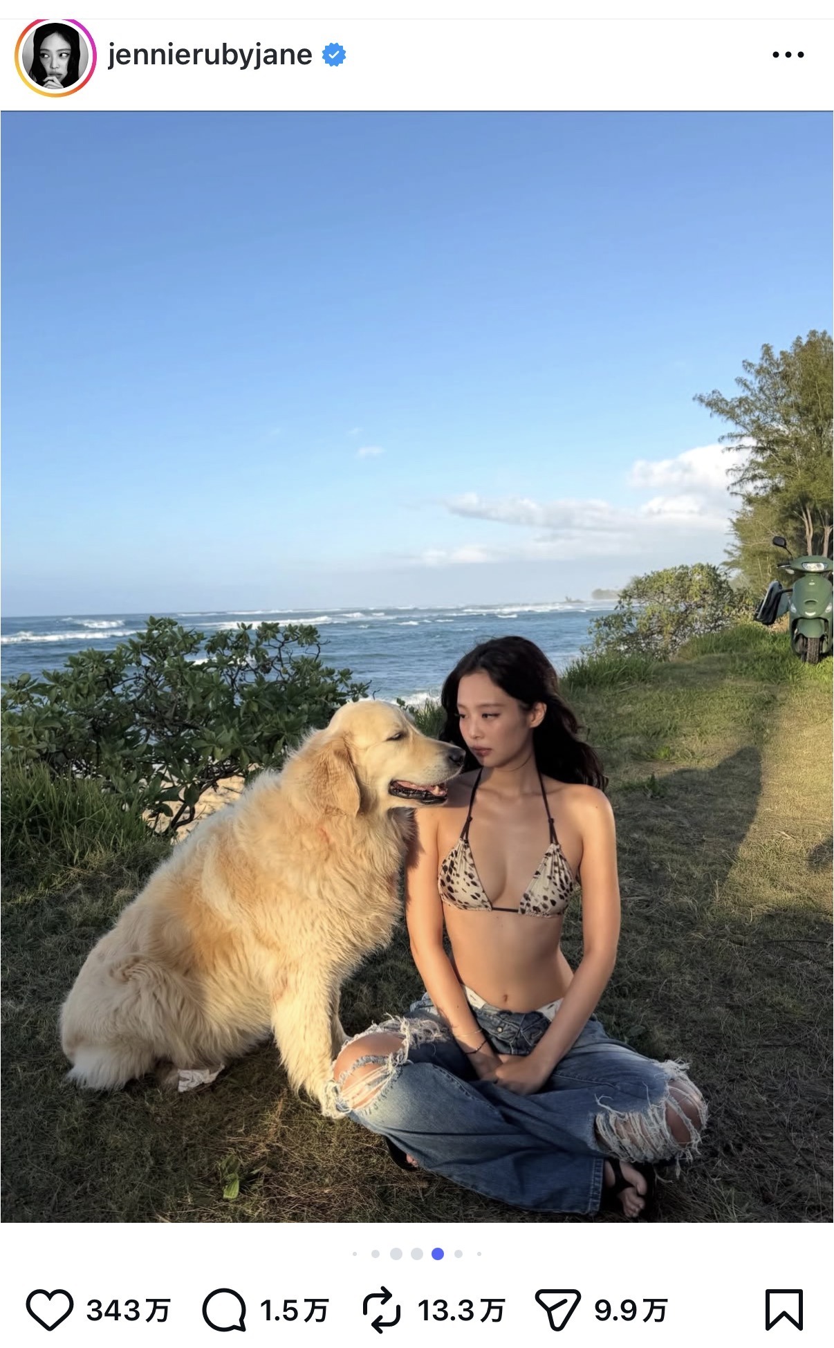 BLACKPINKのJENNIEのインスタグラムから