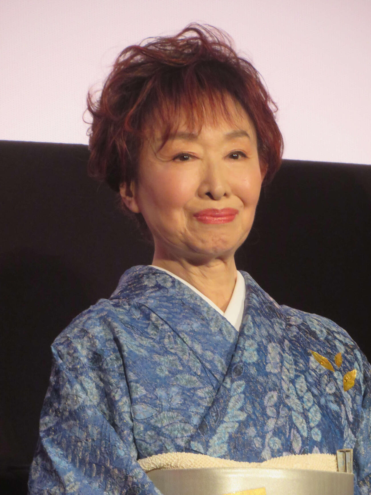 映画「お終活3　幸春！　人生メモリーズ」完成披露舞台あいさつに出席した三田佳子（撮影・川田和博）