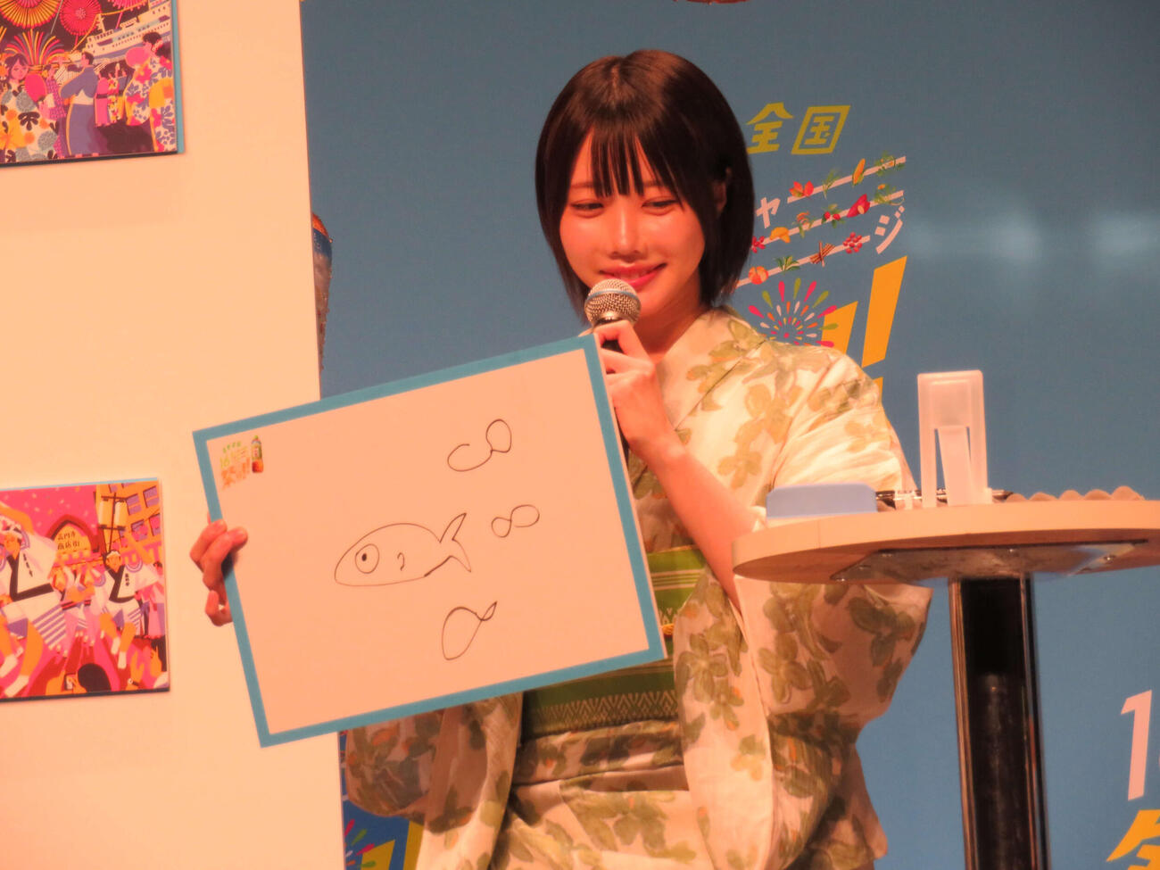 「日本全国16チャーーージ祭り！！」プレス発表会に、浴衣姿で登場した、あの（撮影・村上幸将）