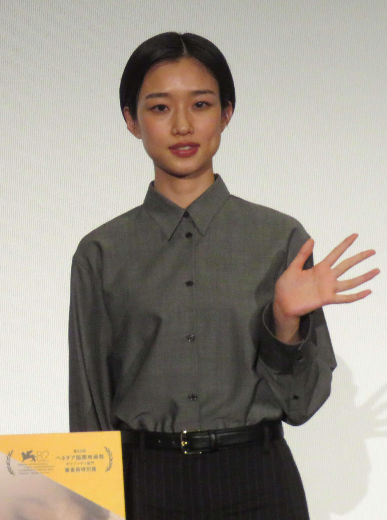 映画「LOST LAND」の先行上映会でトークイベントを行った河合優実