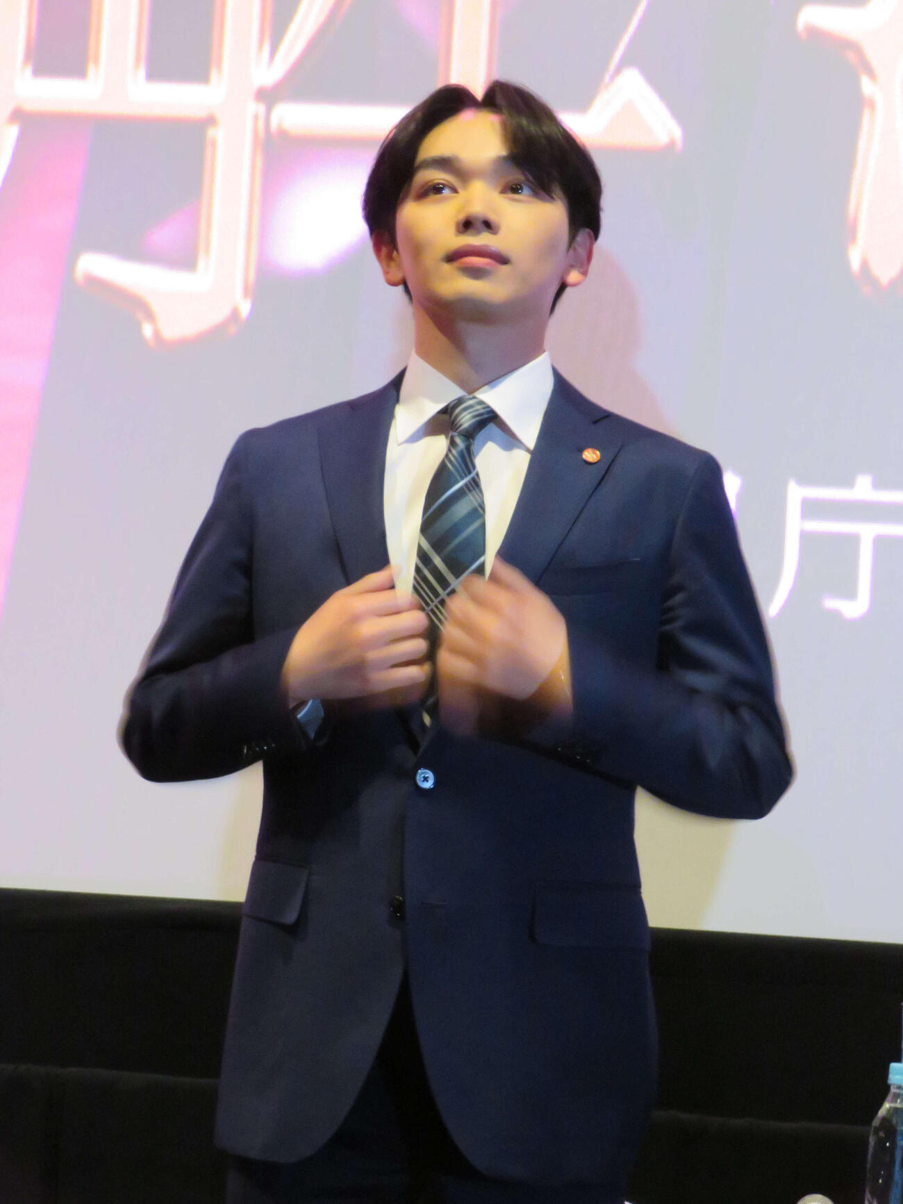 テレビ朝日系ドラマ「未解決の女　警視庁文書捜査官　Season3」制作発表記者会見に出席した宮世琉弥（撮影・村上幸将）