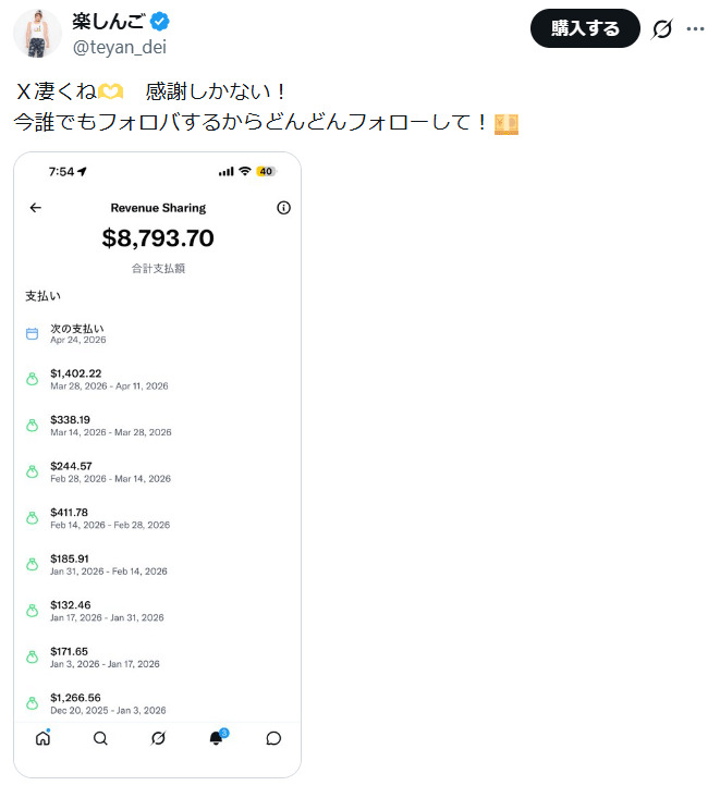 楽しんごのXから