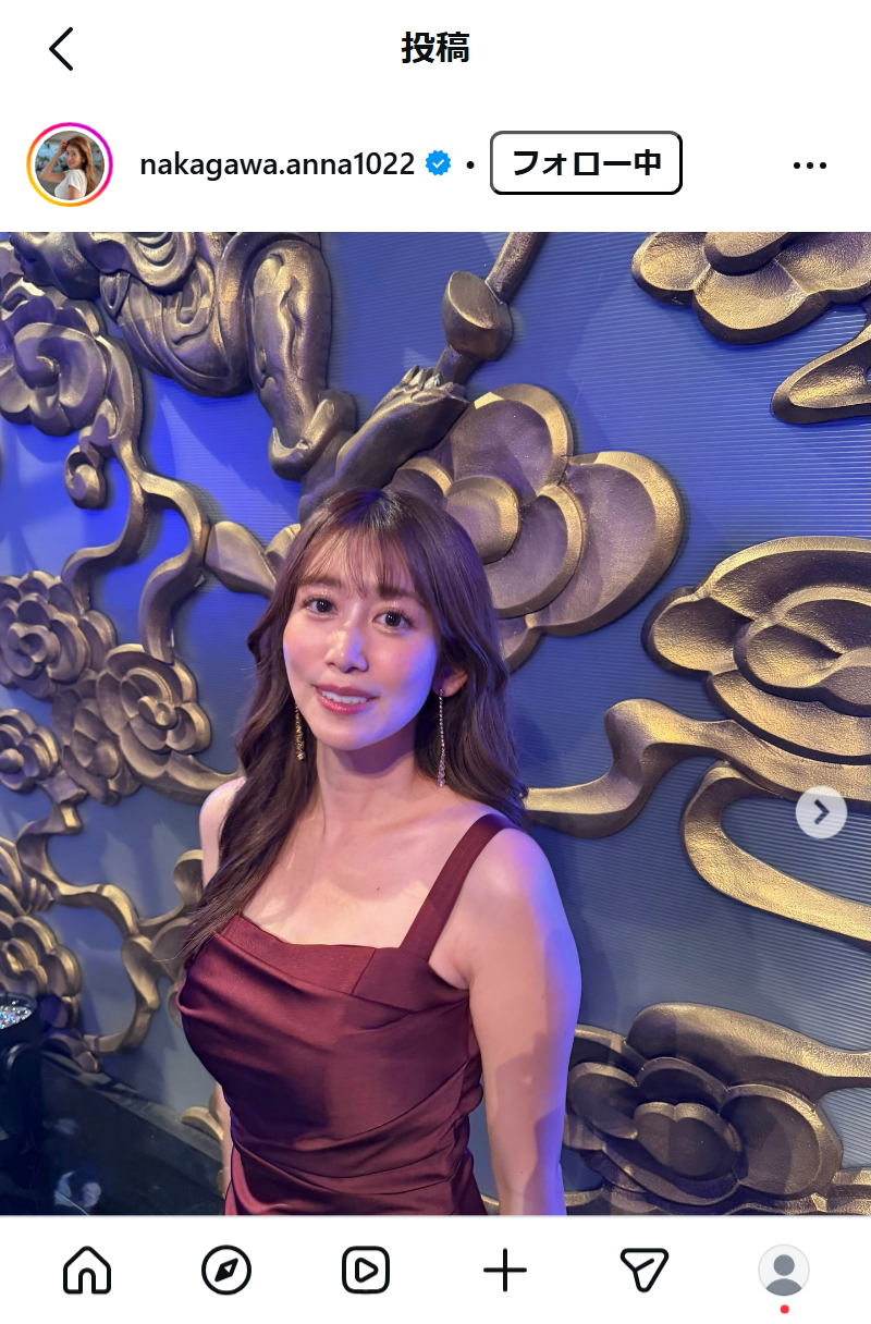 中川安奈のインスタグラムから
