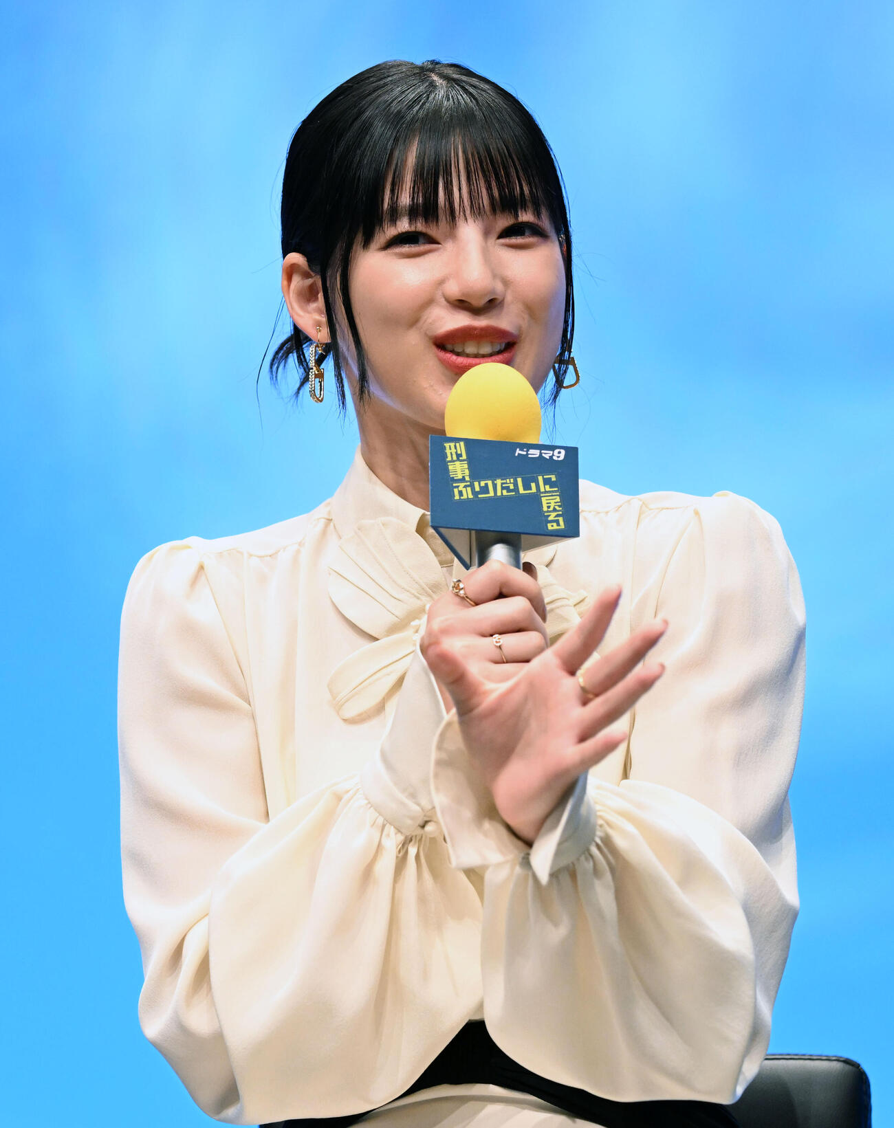 テレビ東京系ドラマ「刑事、ふりだしに戻る」の番組発表記者会見に出席した石井杏奈（撮影・千葉一成）