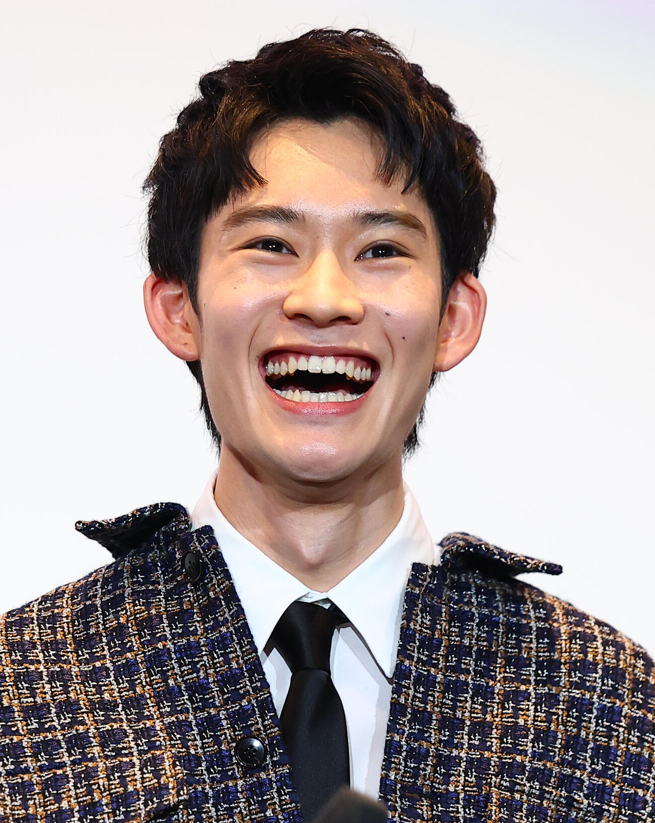 映画「90メートル」公開御礼舞台あいさつに登場した山時聡真（撮影・野上伸悟）
