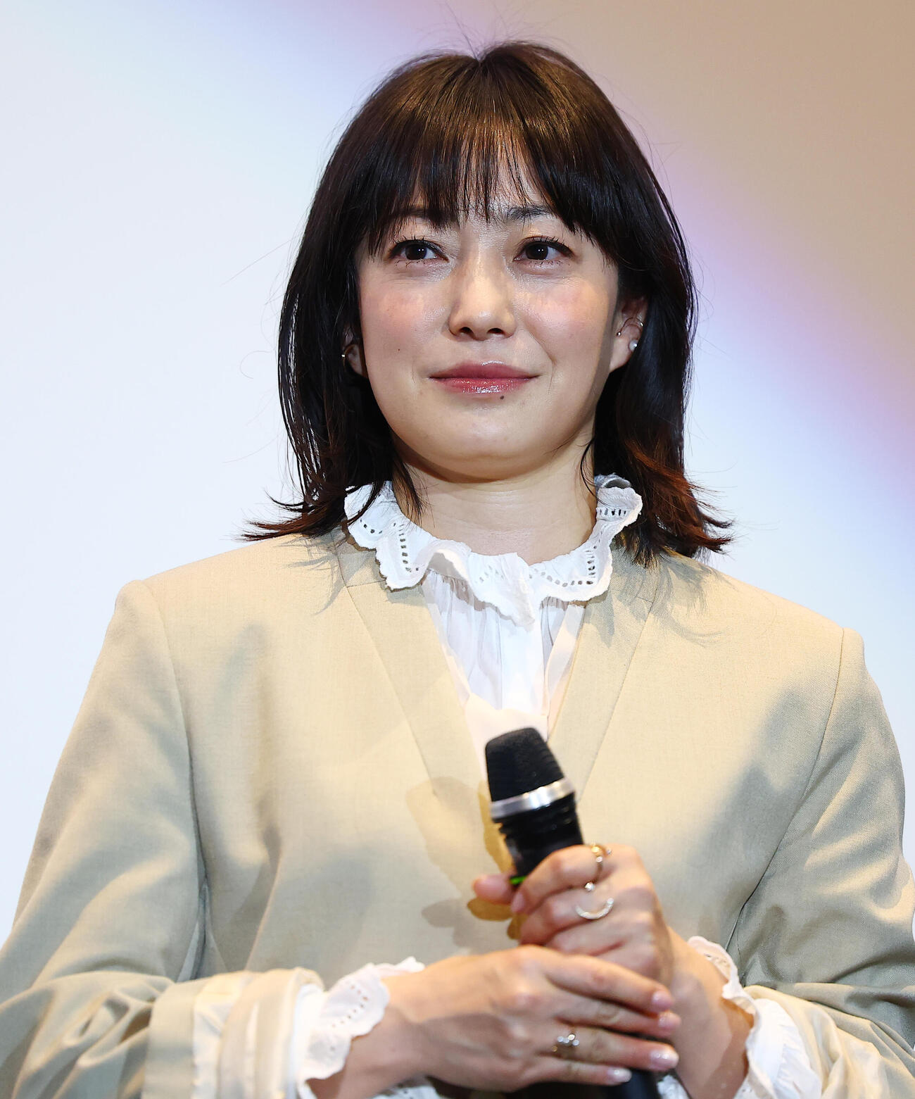 映画「90メートル」公開御礼舞台あいさつに登場した菅野美穂（撮影・野上伸悟）