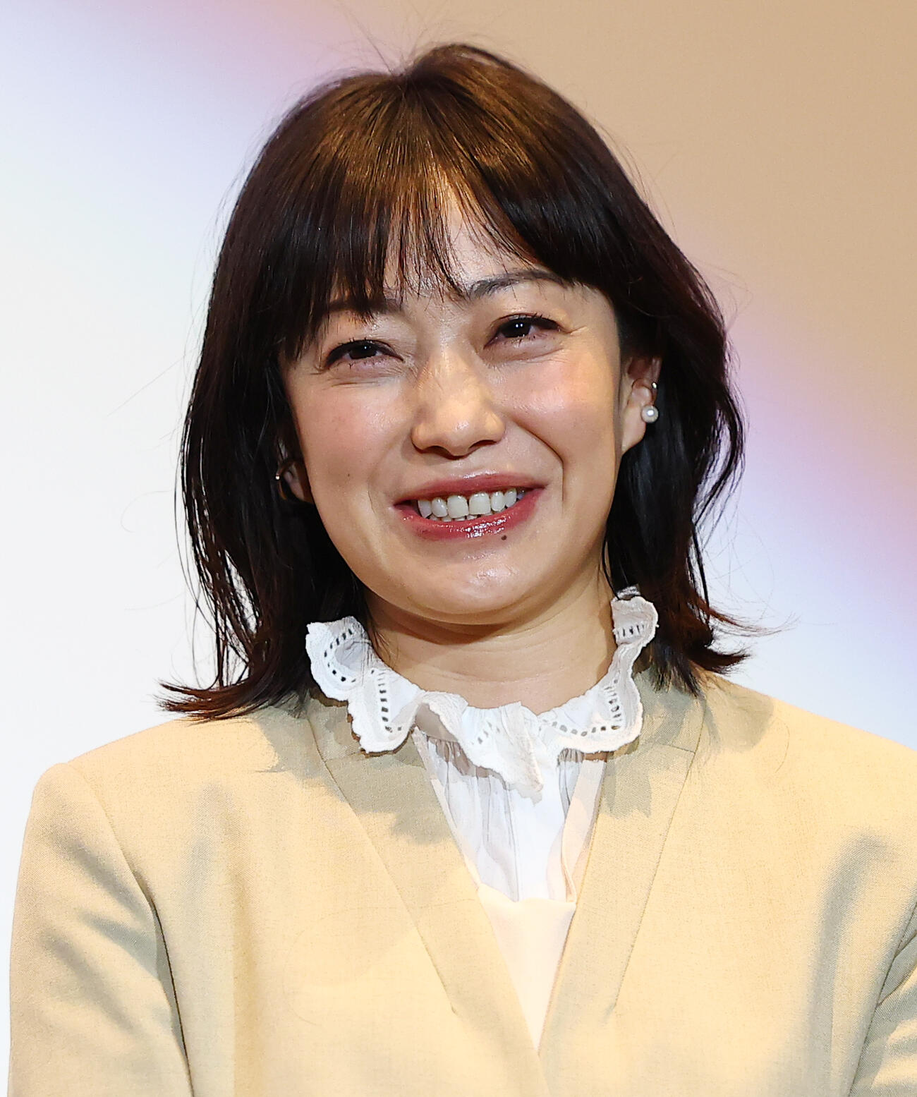 映画「90メートル」公開御礼舞台あいさつに登場した菅野美穂（撮影・野上伸悟）