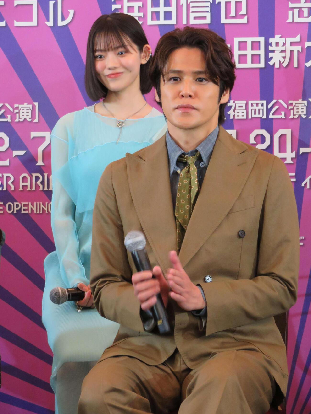 2026年劇団☆新感線46周年興行・夏公演　SHINKANSEN☆RSP　怪奇骨董音楽劇「アケチコ！～蒸気の黒ダイヤ、あるいは狂気の島～」製作発表に出席した宮野真守と志田こはく（撮影・村上幸将）