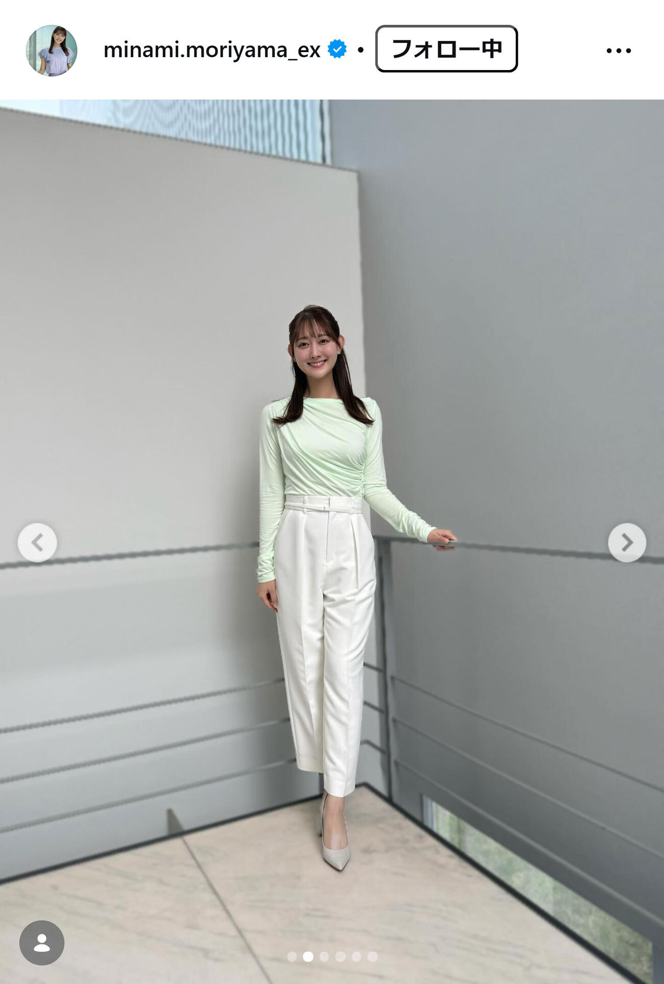 森山みなみアナのインスタグラムから