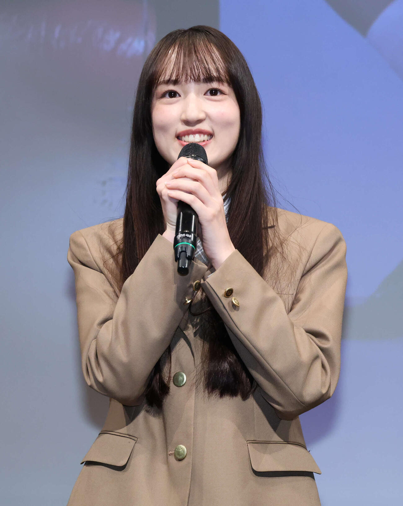 FODドラマ「転校生ナノ」の完成試写会に出席した仲島有彩