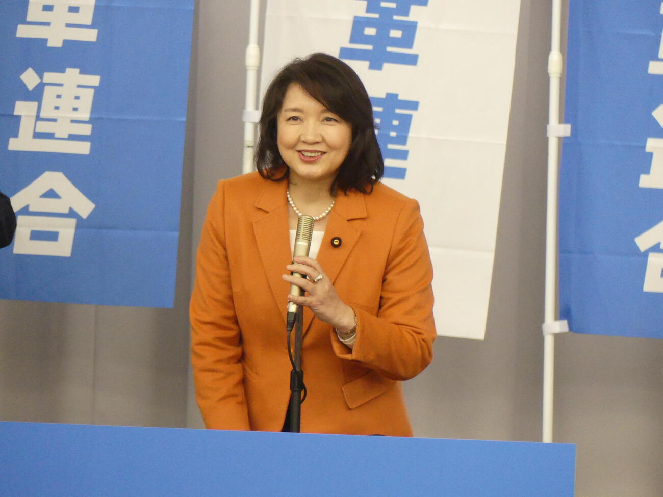 公明党の竹谷とし子代表（2026年1月22日撮影）