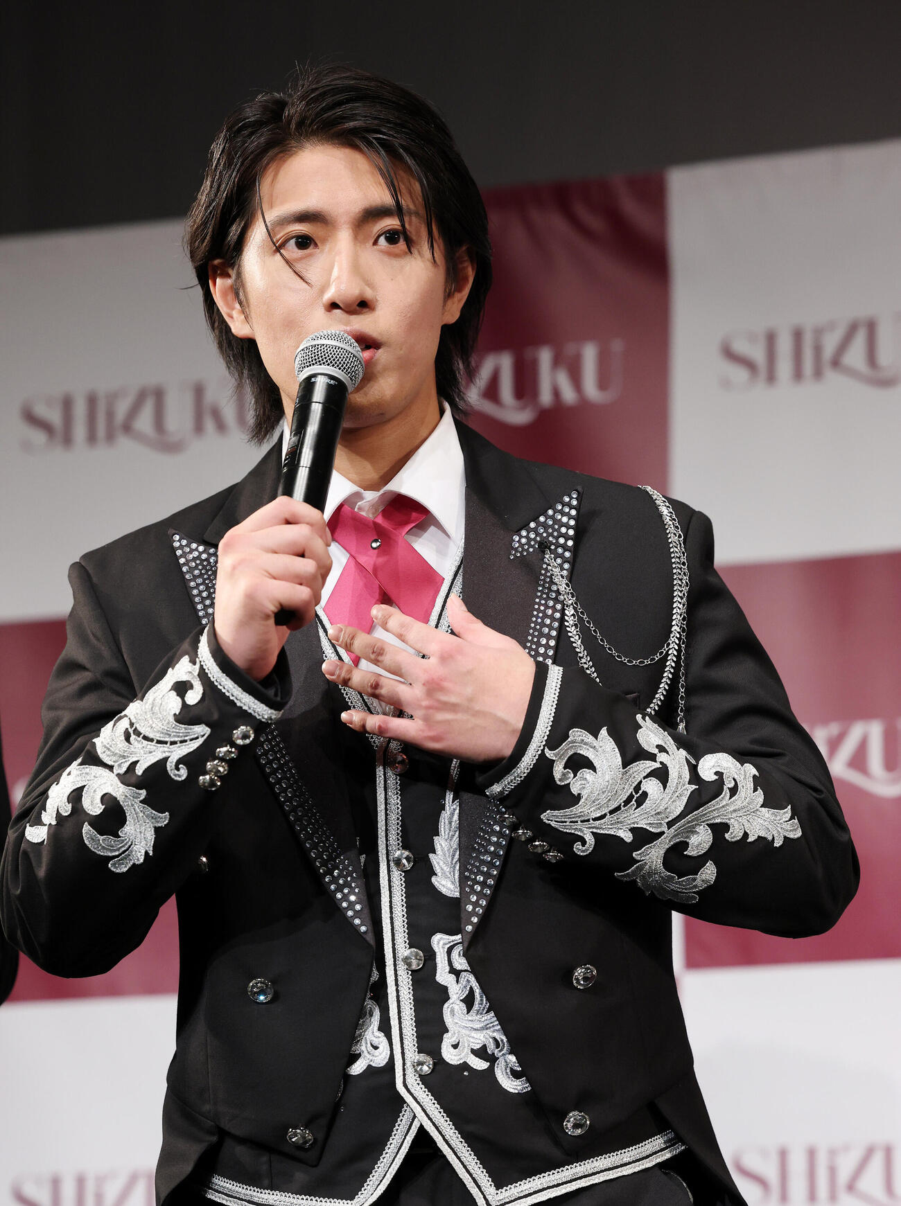 「SHiZUKU」お披露目会に臨む真田メルロ煌生（撮影・鈴木正人）