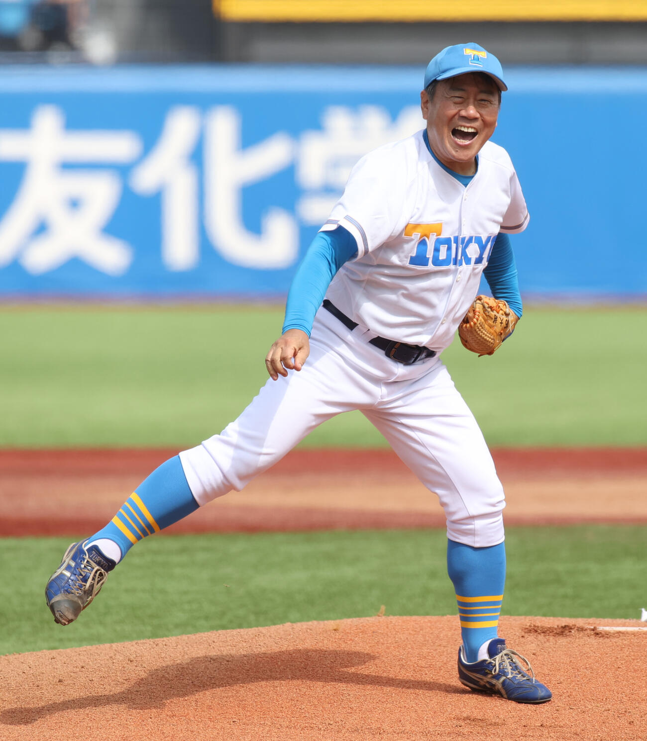 東京6大学野球で始球式を務めた東大OBの大越健介氏（2025年10月撮影）