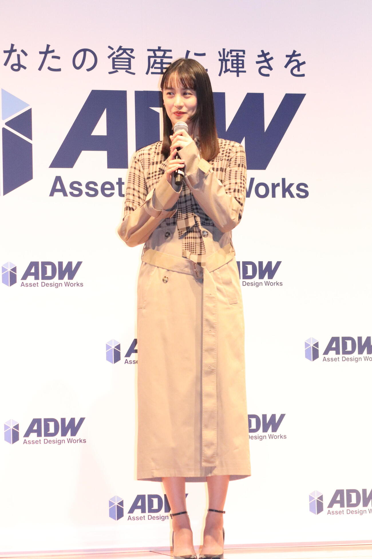 「ADワークスグループ　リブランディングおよび新CM発表会」にゲストとして出席した山本美月（撮影・加藤理沙）