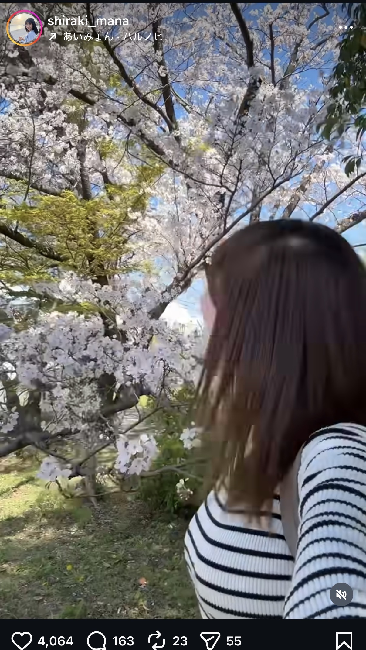 白木愛奈アナのインスタグラムから