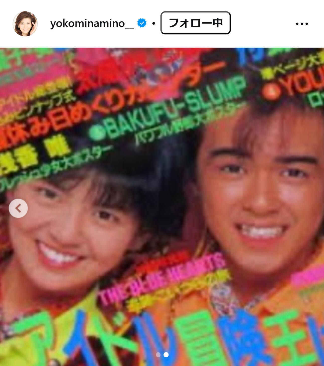 南野陽子のインスタグラムから