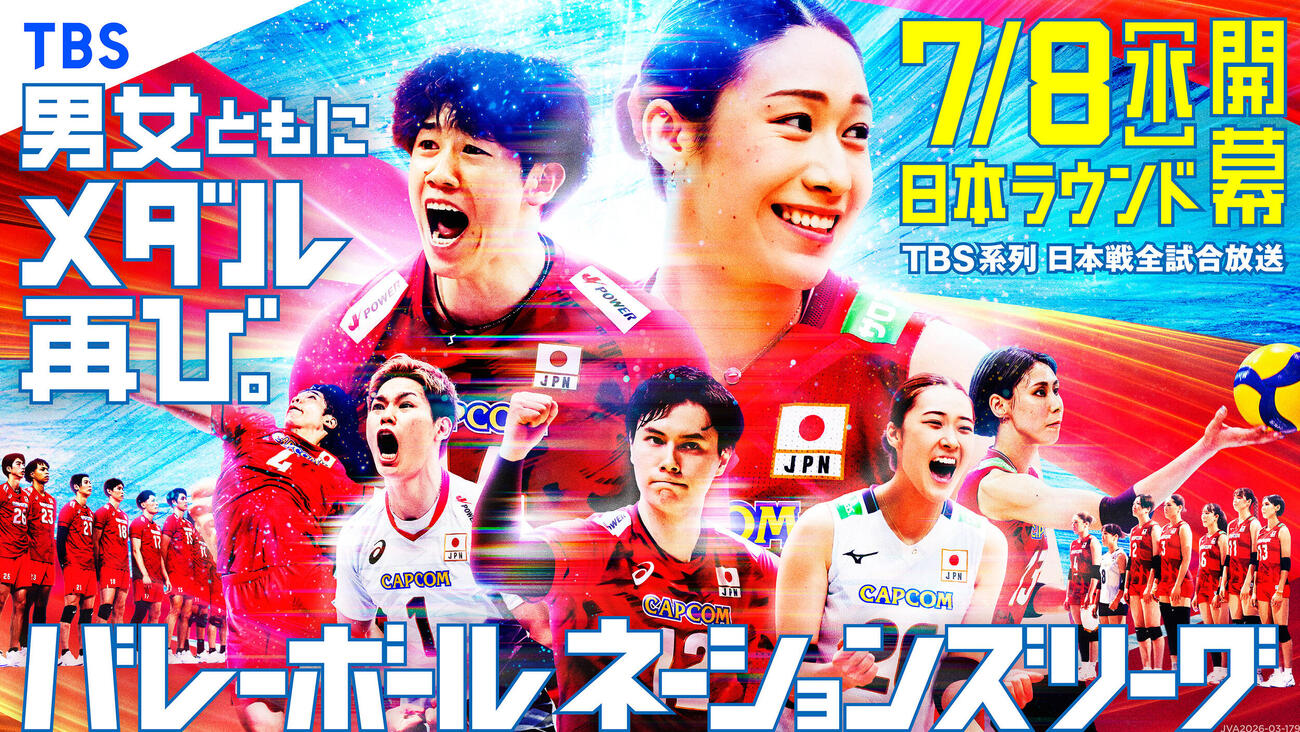 「バレーボールネーションズリーグ2026」番組キービジュアル