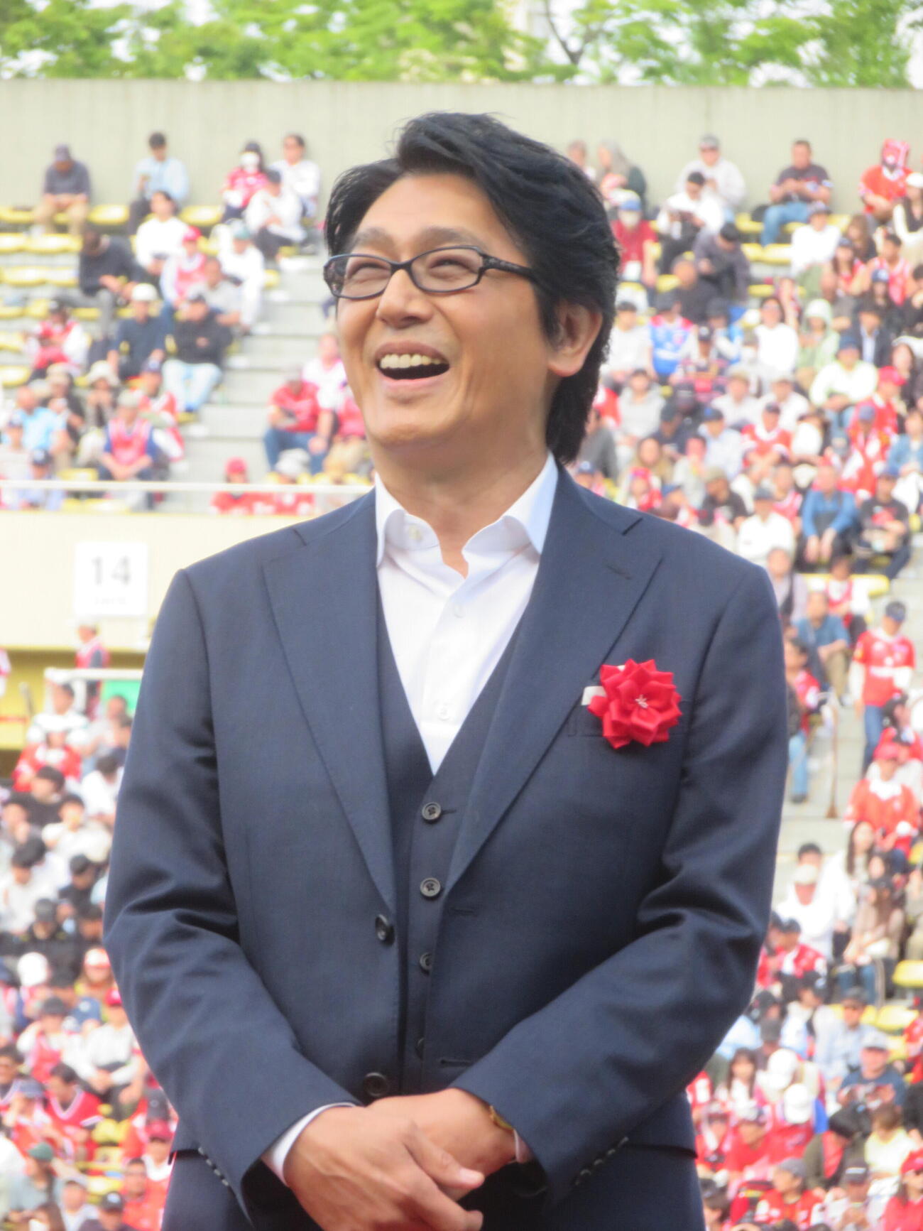 「ハートフル・スクラム2026ラグビーボール贈呈セレモニー」に出席した高橋克典（撮影・川田和博）