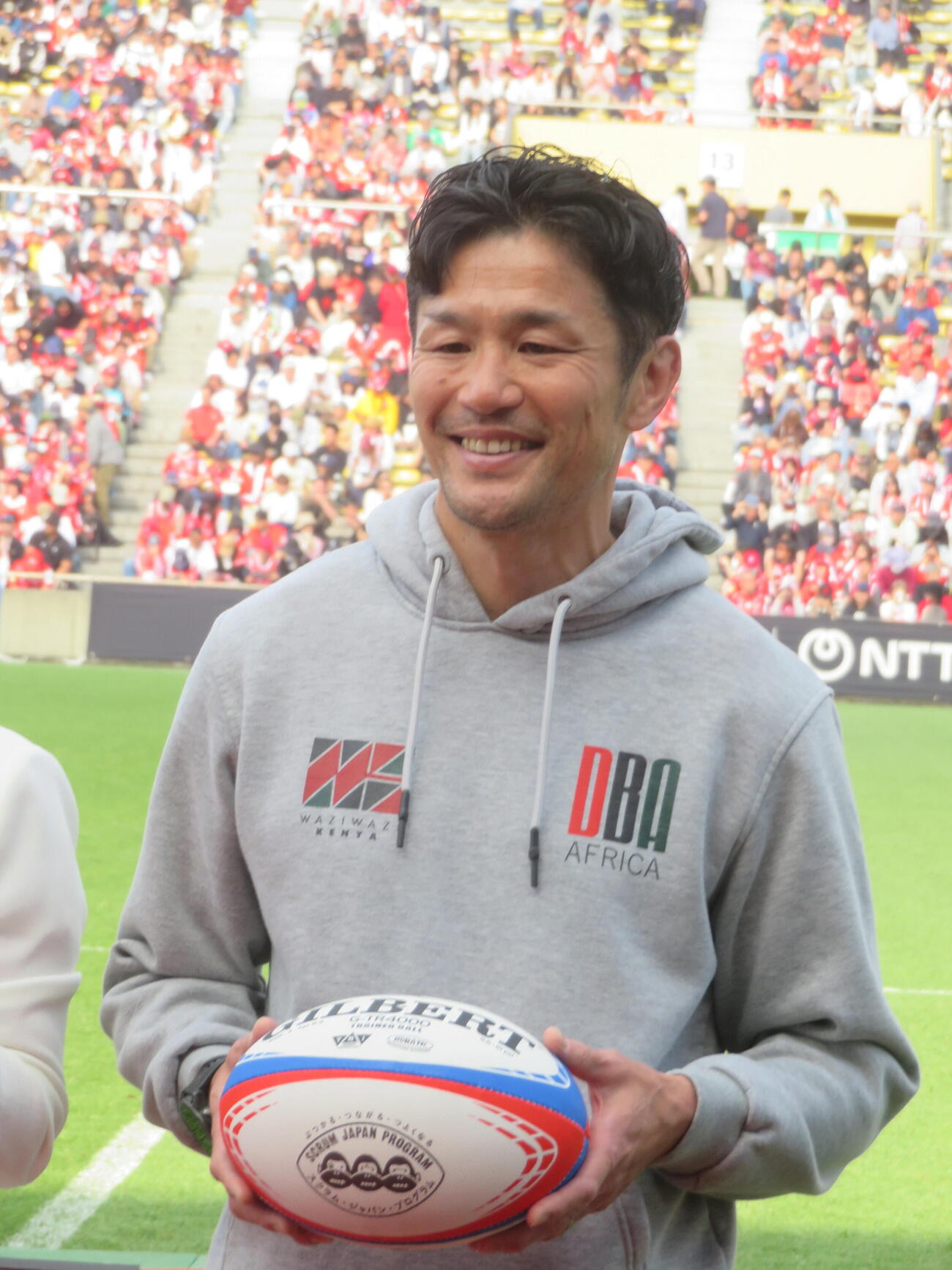 「ハートフル・スクラム2026ラグビーボール贈呈セレモニー」に出席した廣瀬俊朗（撮影・川田和博）