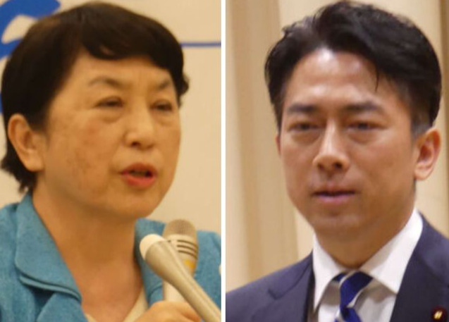 社民党福島瑞穂党首、自民党小泉進次郎防衛相