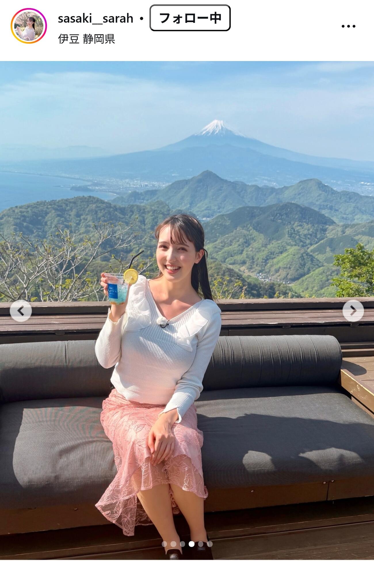 佐々木沙羅アナのインスタグラムから