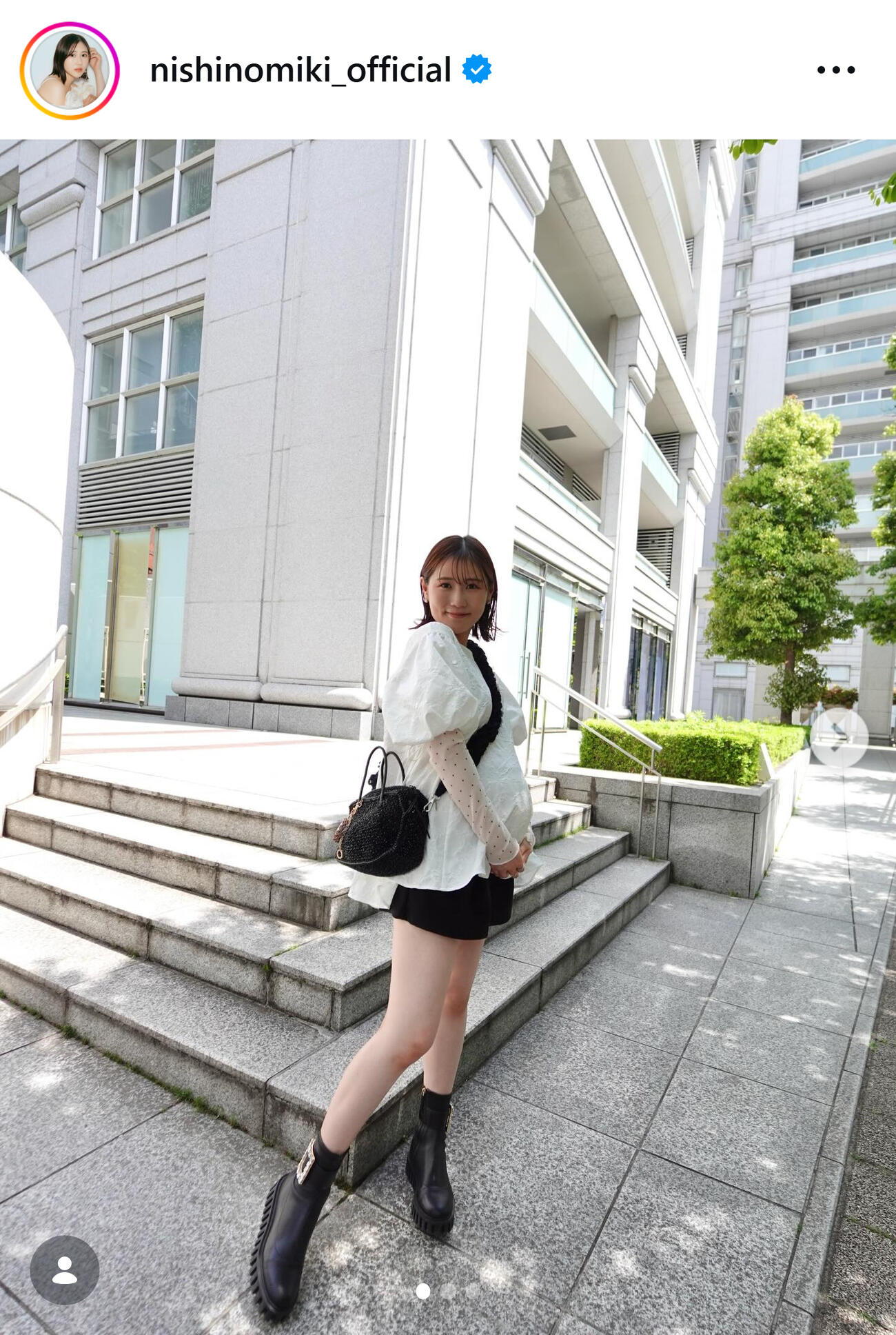 ショートパンツ姿の西野未姫（西野未姫のインスタグラムから）