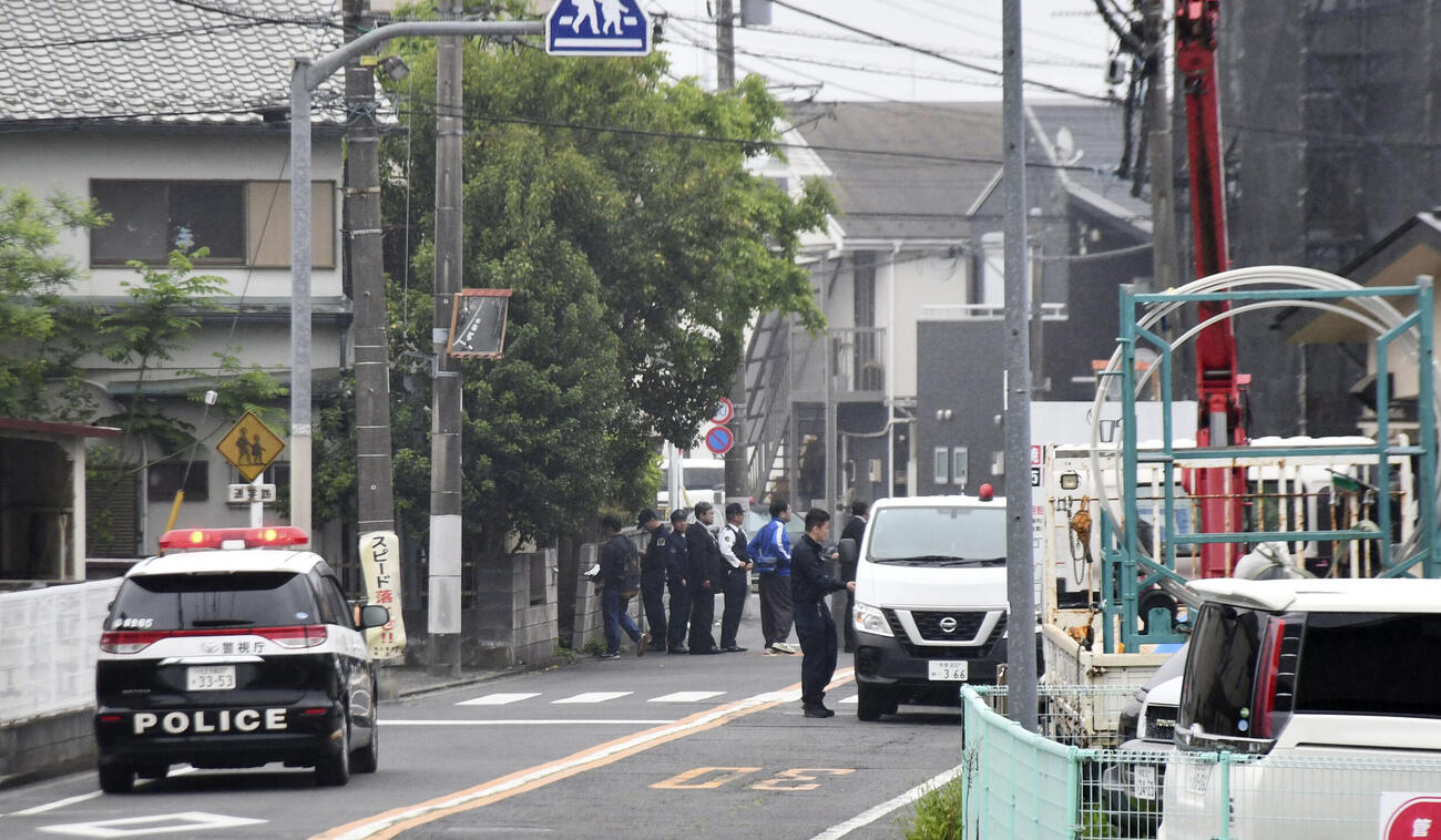 高校生が男にハンマーで殴られるなどした現場付近（共同）