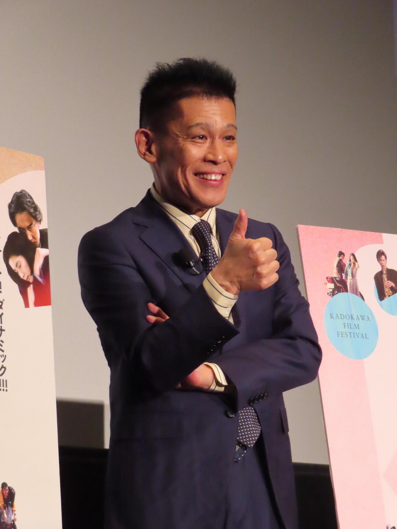 「セーラー服と機関銃　4Kデジタル修復版」の舞台あいさつに登壇した柳沢慎吾（撮影・鎌田良美）