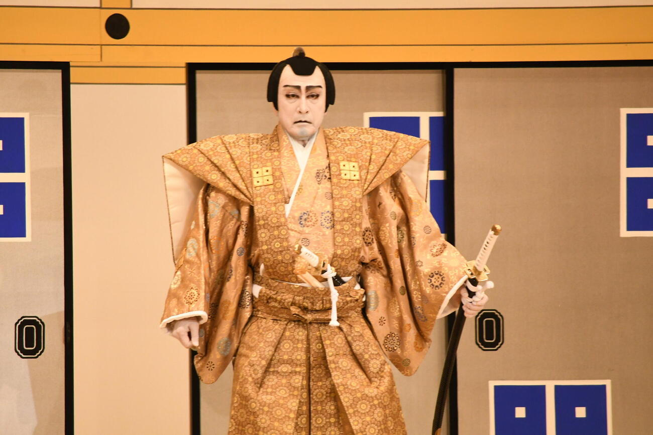 大阪松竹座さよなら公演「御名残五月大歌舞伎」の「近江源氏先陣館　盛綱陣屋」に出演した片岡仁左衛門（撮影・阪口孝志）