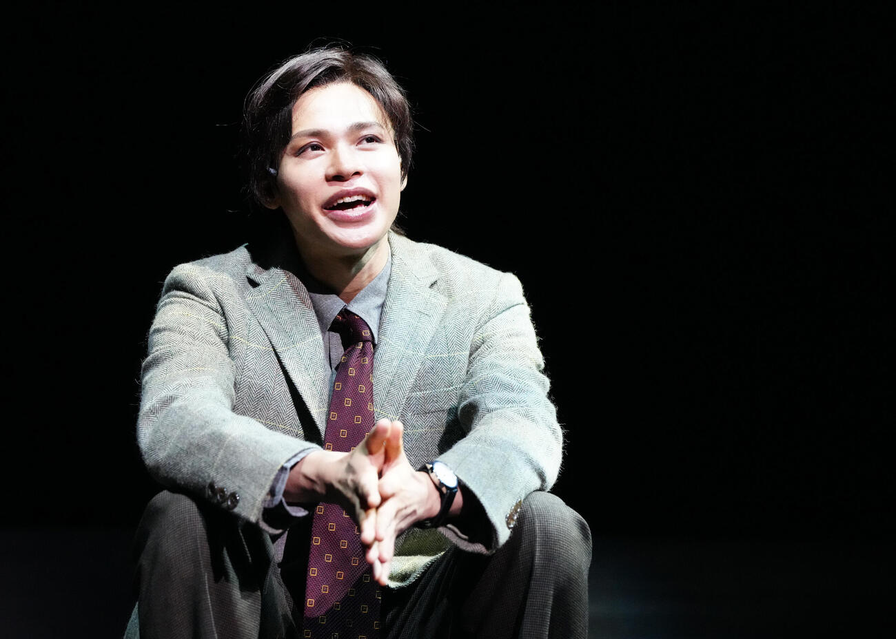 舞台「リプリー」の公開ゲネプロでトム・リプリー役を演じる上田竜也（撮影・江口和貴）